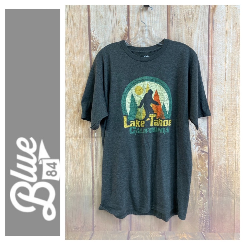 ➡️Blue84 Lake Tahoe California Gray Tee Size Large